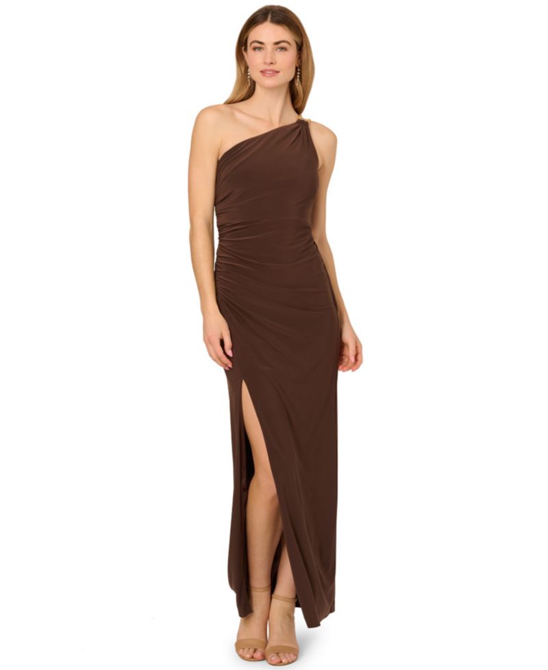 Women's One-Shoulder Slim Column Gown