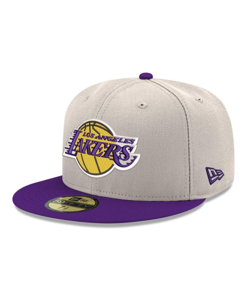 Men's Gray/Purple Los Angeles Lakers Chrome 59FIFTY Fitted Hat
