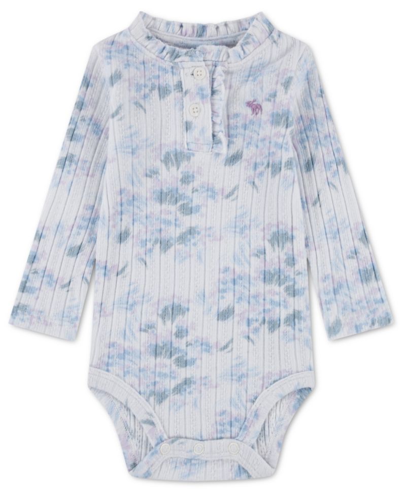 Baby Girls' Ruffle Henley Long-Sleeve Bodysuit