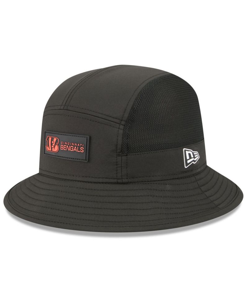 Men's Black Cincinnati Bengals 2025 Sideline Bucket Hat
