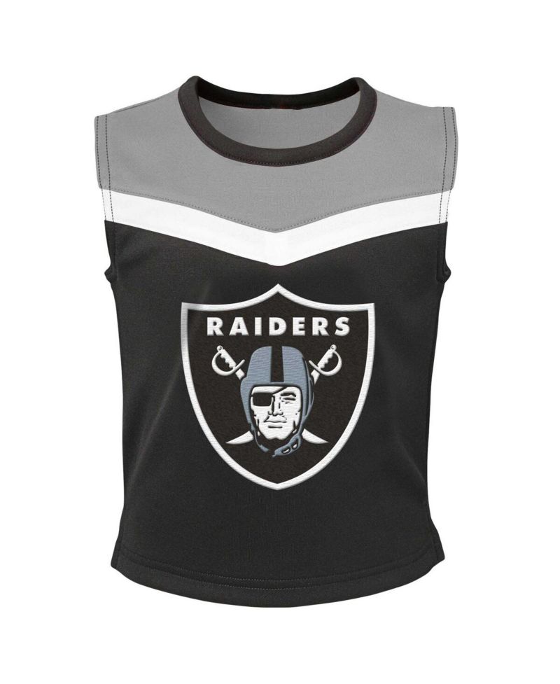 Big Girls Black Las Vegas Raiders Spirit Two-Piece Cheerleader Set