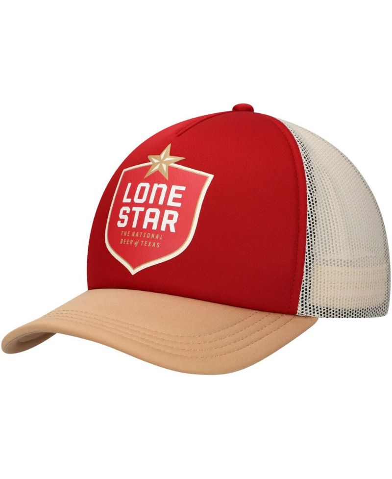 Men's Red/Tan Lone Star Beer Foam Trucker Adjustable Hat