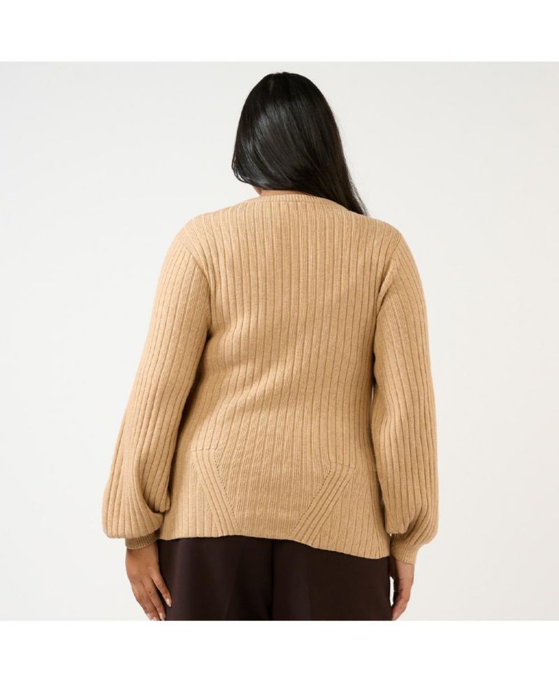 Plus Size Remi Ribbed Crew Neck Sweater Knit