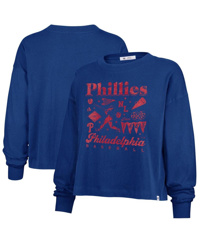 Women's Royal Philadelphia Phillies Team Collage Sydney Long Sleeve T-Shirt