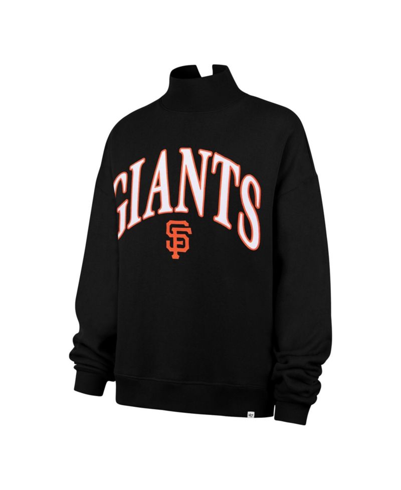 Women's Black San Francisco Giants Oversized Vantage Mock Neck Sweatshirt