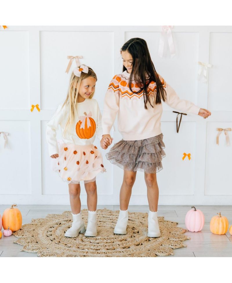 Toddler Girls Pumpkin Fair Isle Sweater