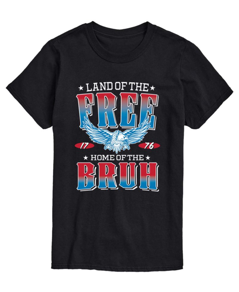 Men's Land Of The Free Home Of The Bruh Short-Sleeve Graphic T-Shirt