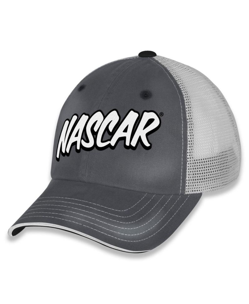 Women's Gray/White NASCAR Pit Box Adjustable Trucker Hat