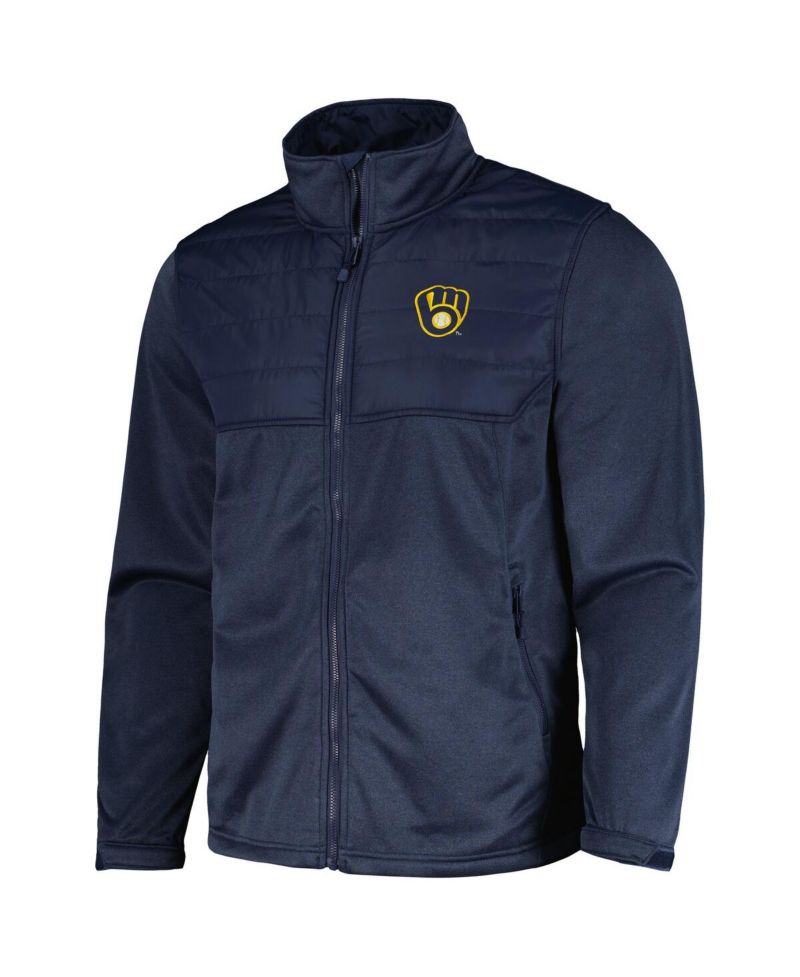 Men's Heather Navy Milwaukee Brewers Explorer Full-Zip Jacket