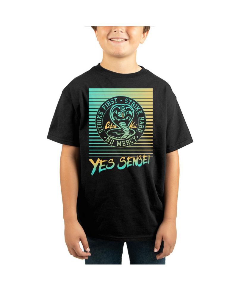 Strike First T V Show Series Youth Boys Black Graphic Tee-XS