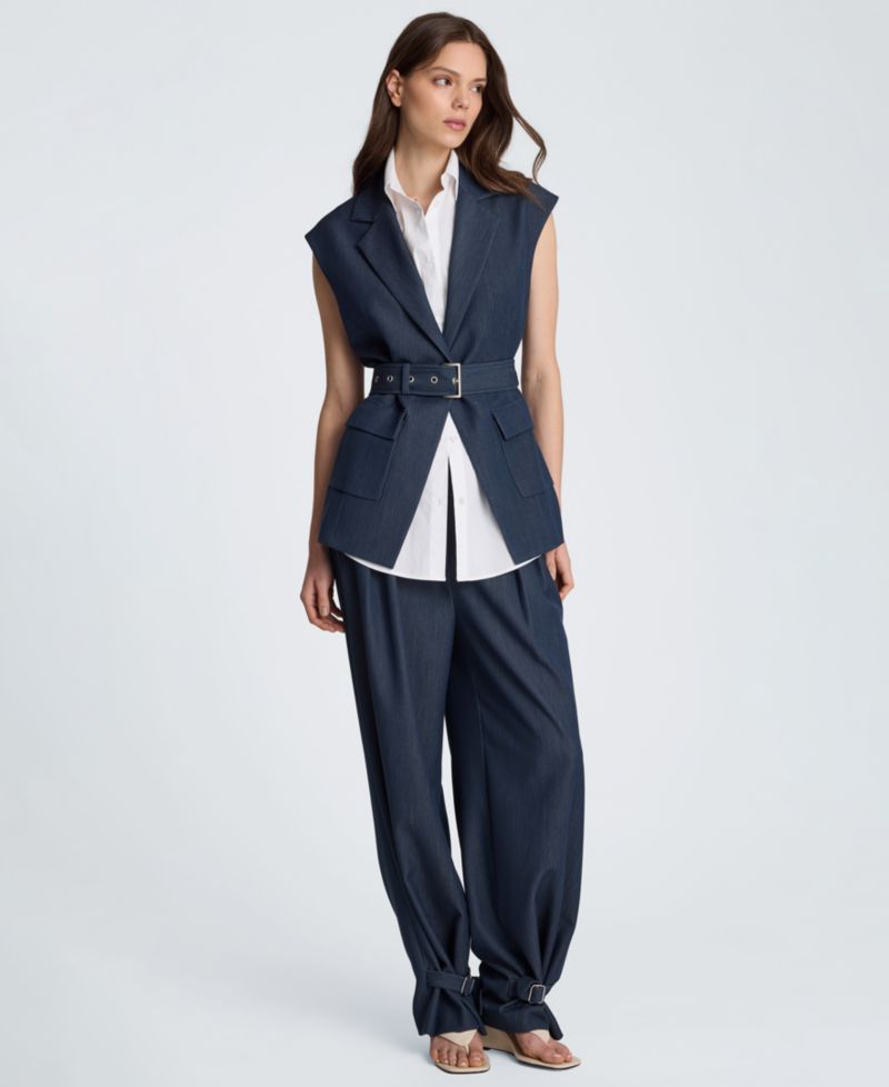 Women's High-Rise Belted Cuff Pants