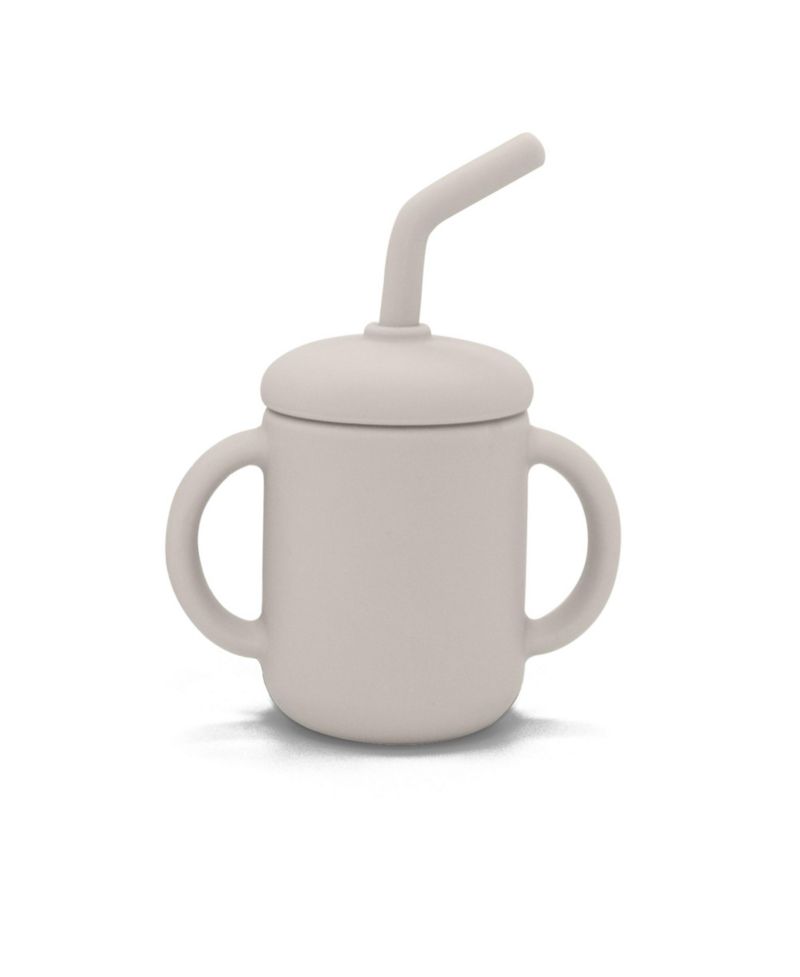 Toddler SiliSippy Baby Silicone Sippy Cup with Handles & Straw, Microwave safe