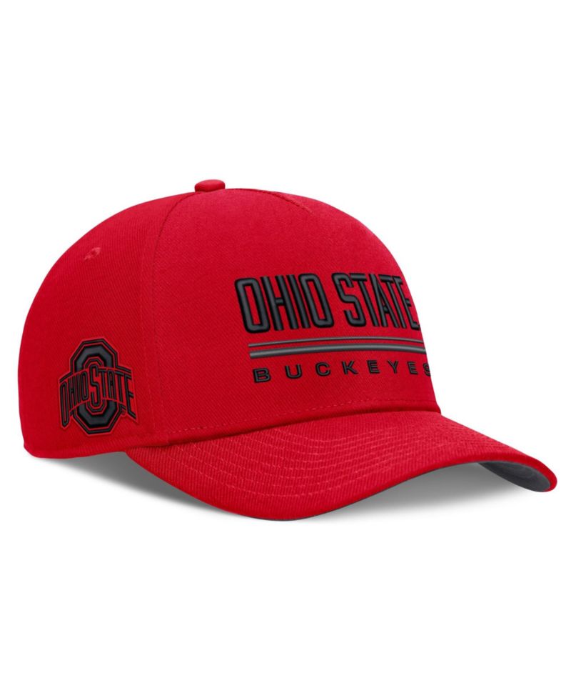 Men's Scarlet Ohio State Buckeyes 2026 Sideline Dri-FIT Rise Adjustable Hat