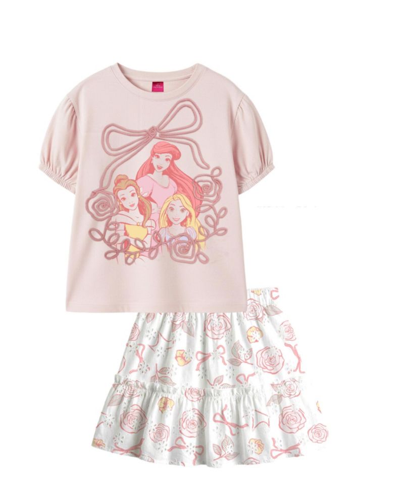 Girls' 2T-6X Short-Sleeve T-Shirt and Skirt, 2-Piece Set