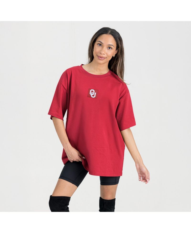 Women's Crimson Oklahoma Sooners Oversized Back at Ya T-Shirt