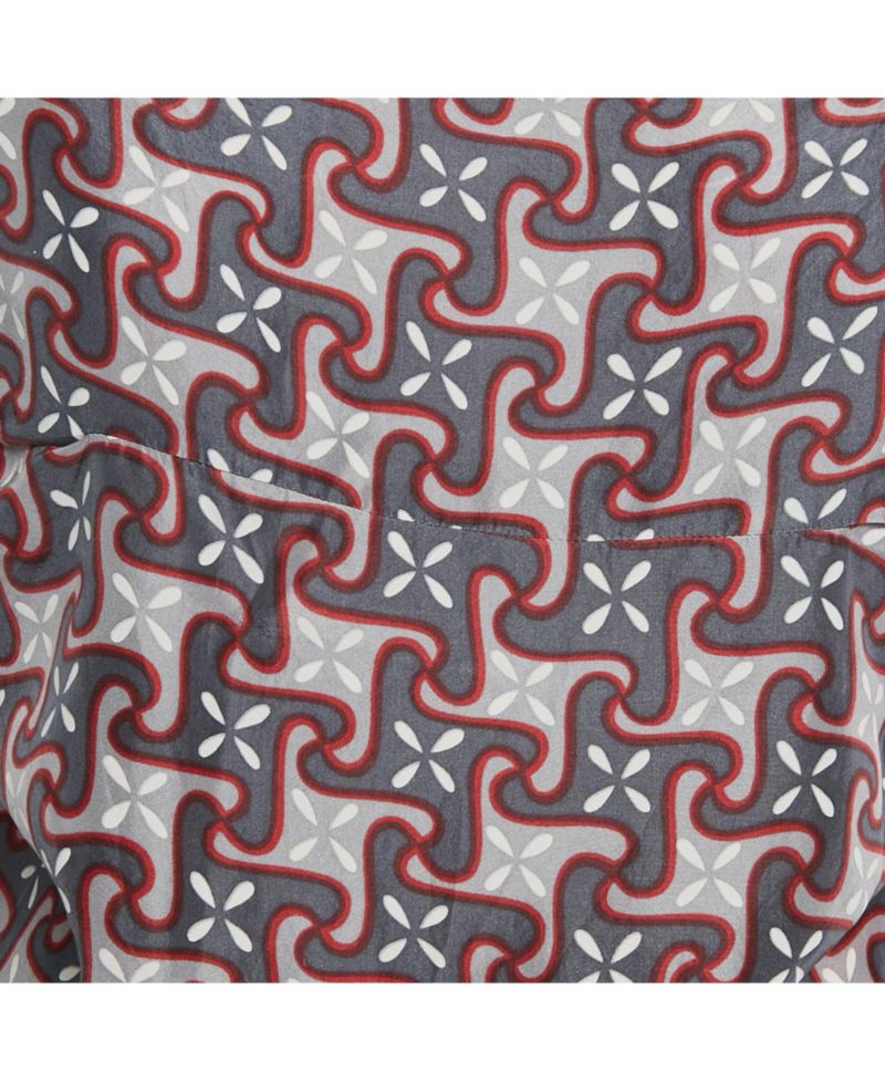 Women's Geometric Print Silk Draped Blouse