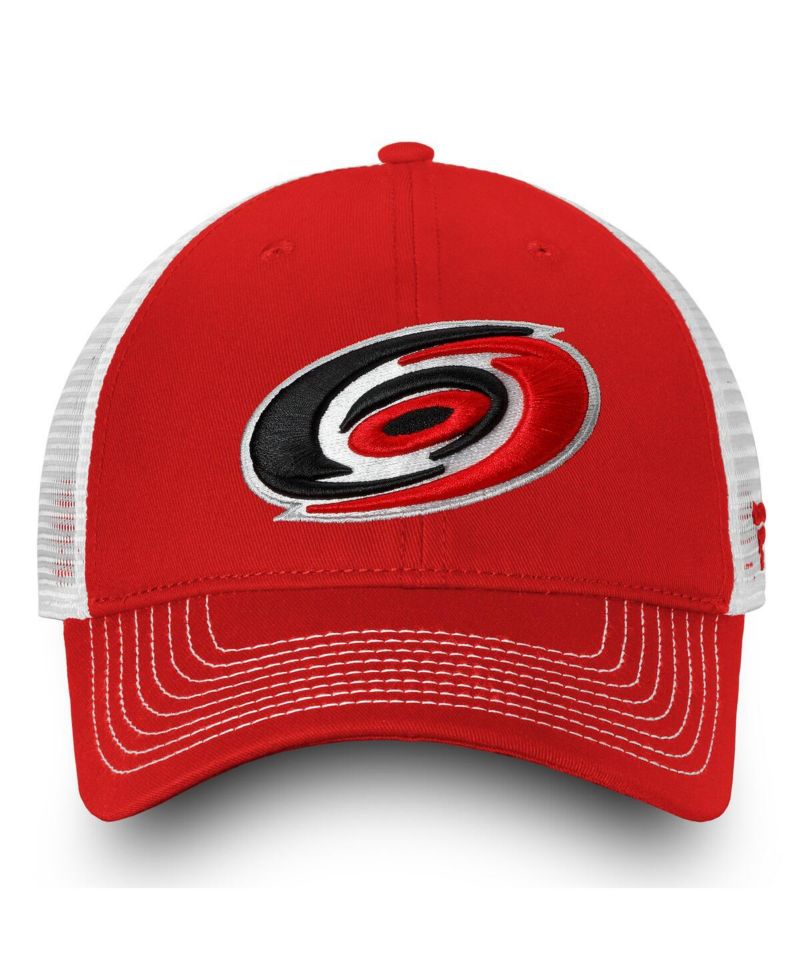 Men's Red, White Carolina Hurricanes Slouch Core Primary Trucker Snapback Hat