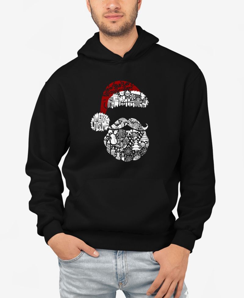 Men's Santa Pics Word Art Hooded Sweatshirt