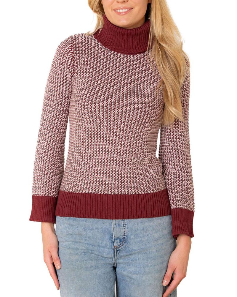Women's Hope and Henry Organic Tweed Stitch Turtleneck Sweater