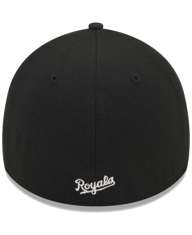 Men's Black Kansas City Royals Logo 39THIRTY Flex Hat