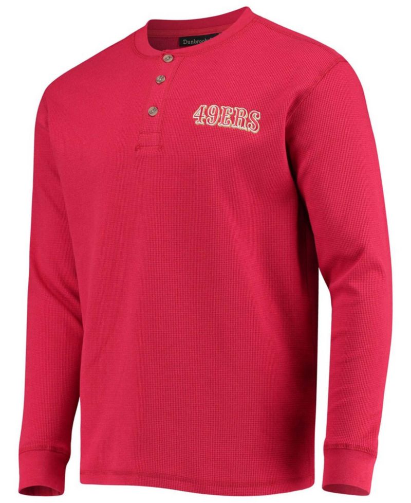 Men's Scarlet San Francisco 49Ers Team Maverick Thermal Henley Long Sleeve T-shirt
