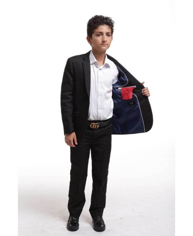 Boys Black Slim Fit Sports Coat