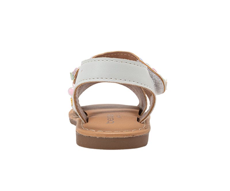 Toddler Girl's Fashion Sandals - Dressy Shoes with Glitter Braid and Bracelet Accent