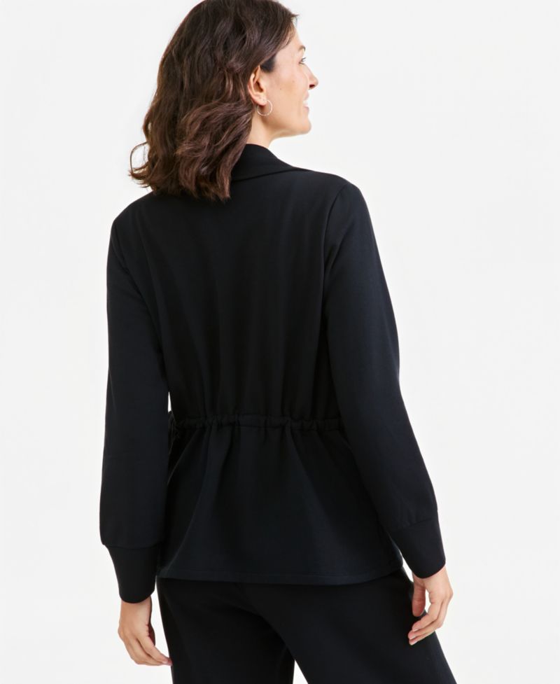Petite Luxlounge Completer Collared Long-Sleeve Zip-Front Top