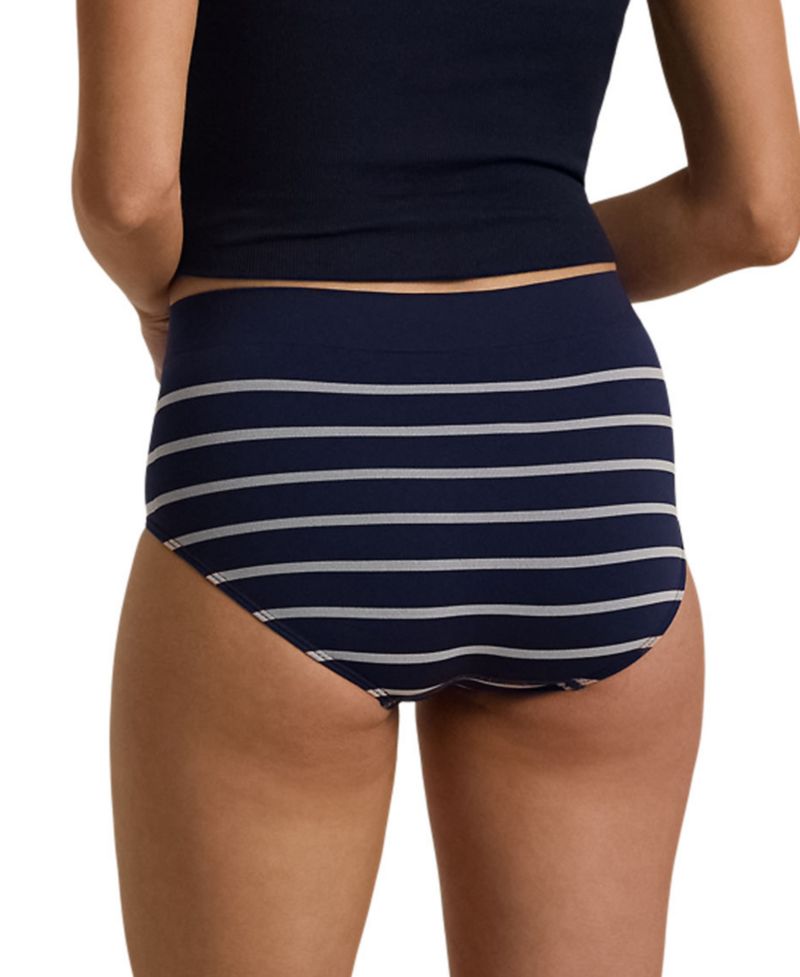 Women's Seamless Striped High-Rise Briefs 4L0094