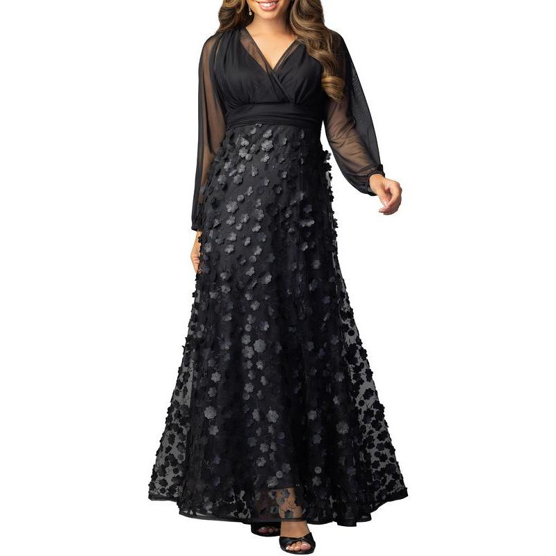 Women's Blossoming Beauty Mesh Evening Gown