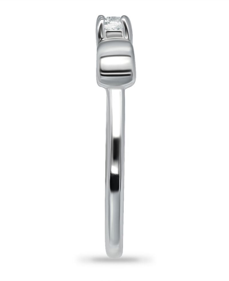 Cubic Zirconia Bow Sterling Silver Toe Ring