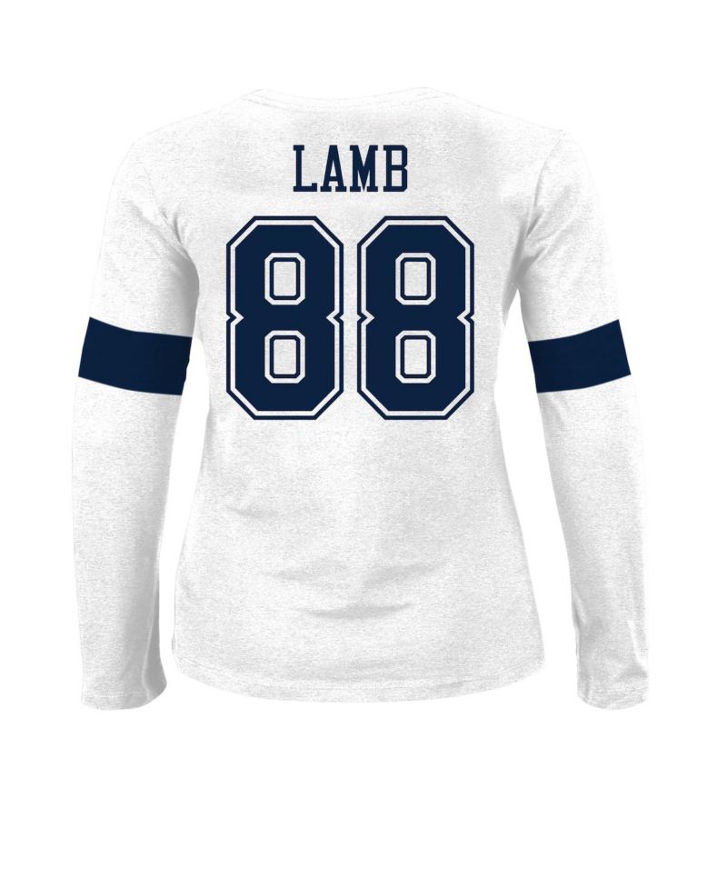 Women's CeeDee Lamb Ash Dallas Cowboys Plus Size Name & Number T-Shirt