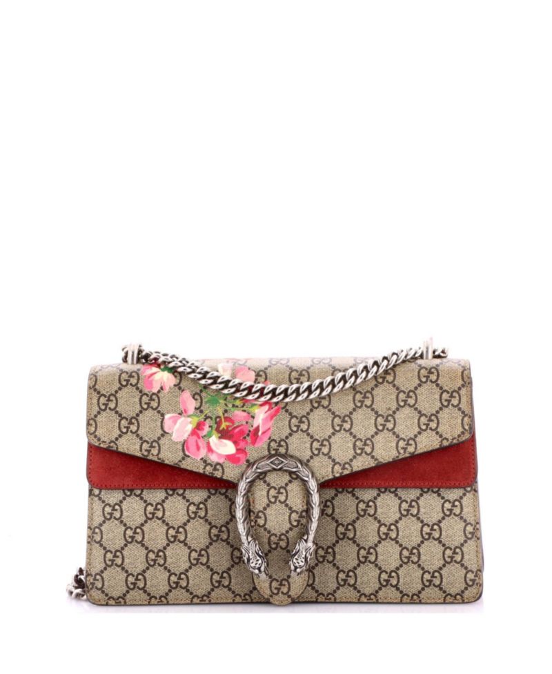 Small Dionysus Bag Blooms Print GG Coated Canvas