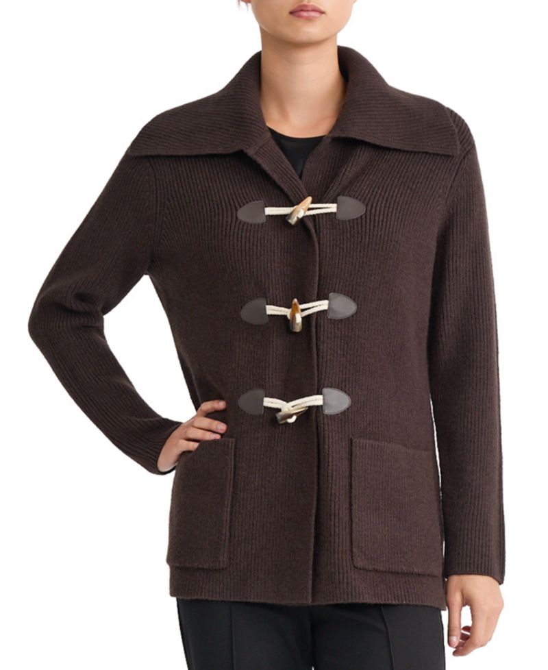Women's Mid-Length Toggle-Front Collared Coat