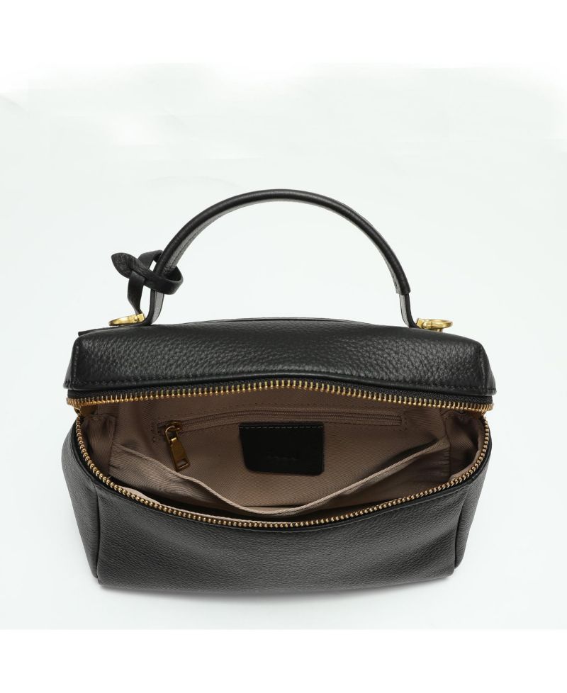 Arden Genuine Leather Top Handle Satchel, Small Crossbody Bag, Structured Shoulder Purse with Adjustable Strap and Zip Closure