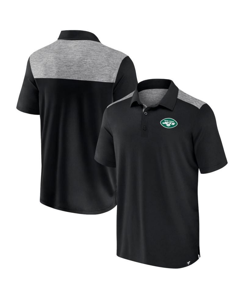Men's Black New York Jets Long Shot Polo Shirt