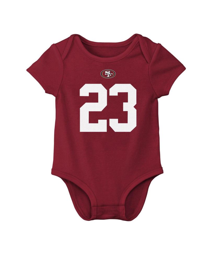 Baby Boys and Girls Christian McCaffrey Scarlet San Francisco 49ers Player Name & Number Bodysuit