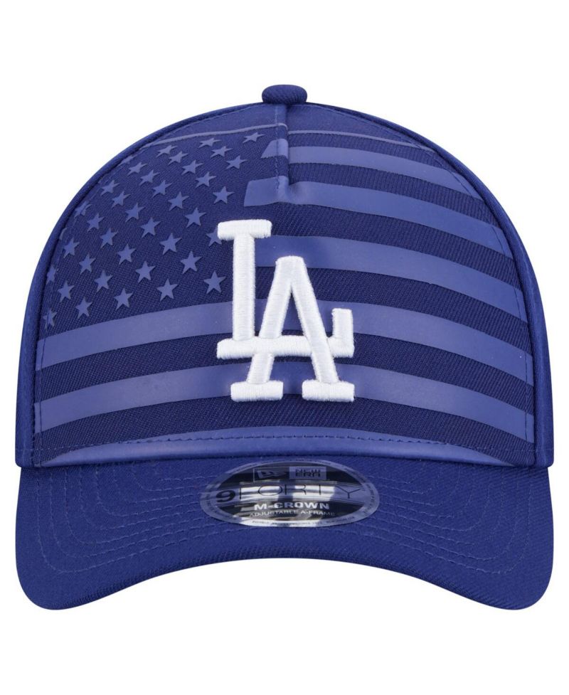 Men's Royal Los Angeles Dodgers American Flag 9FORTY M-Crown A-Frame Adjustable Hat