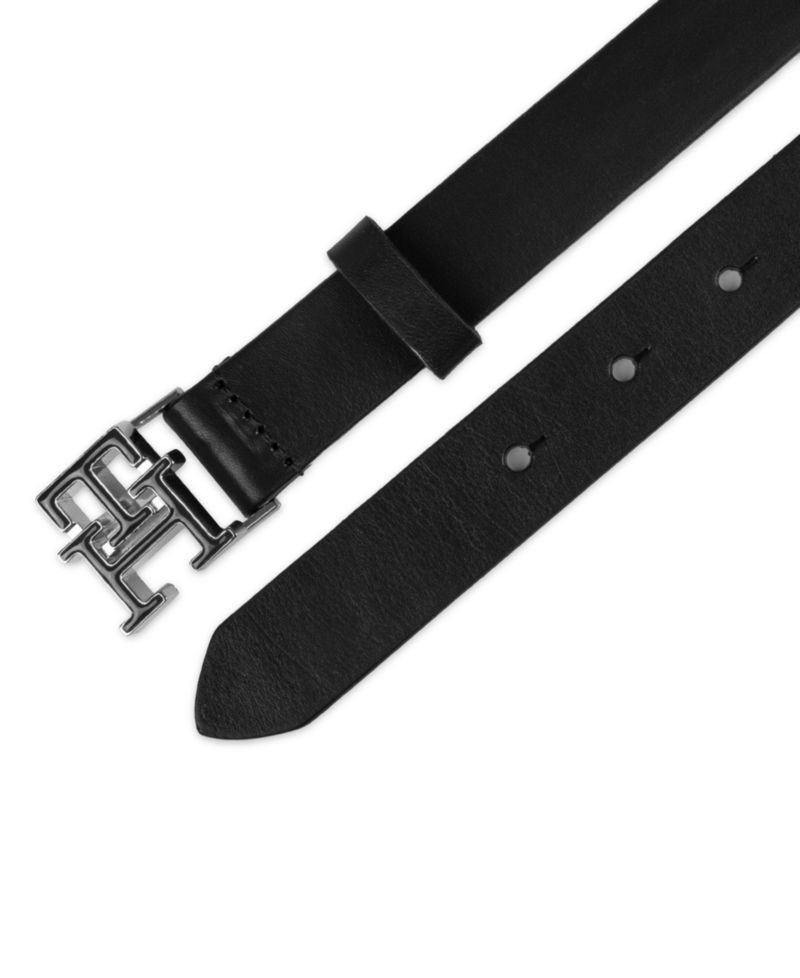 Women's Enamel Monogram Buckle Casual Leather Belt