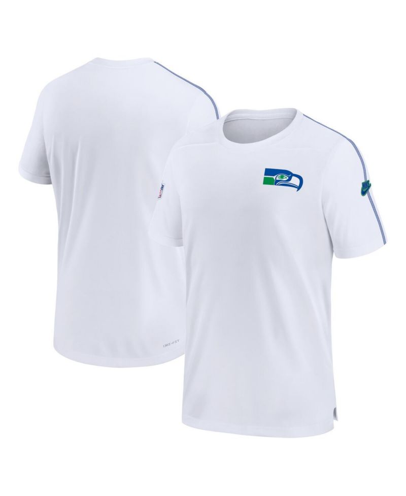 Men's White Seattle Seahawks Sideline Alternate Logo Coach Performance Top
