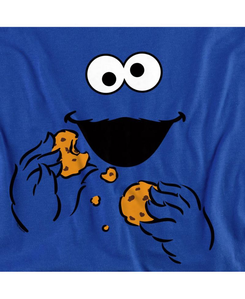 Men's Cookie Monster Om Nom Face T-Shirt