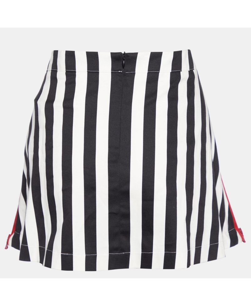 Women's Cotton Contrast Zip Detail Mini Skirt