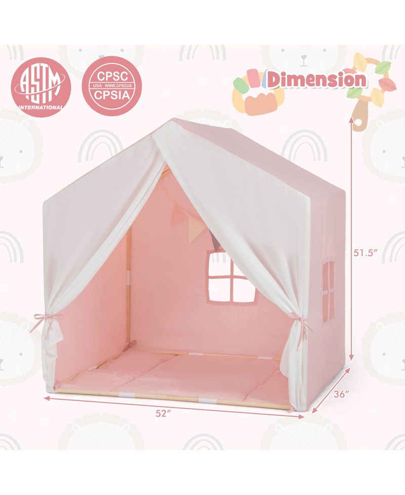 Indoor-Outdoor Play Tent with Washable Mat, 3-Piece Set
