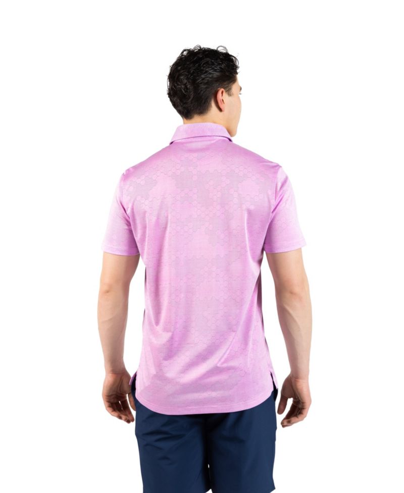 Men's Honeycomb Jacquard Textured Performance Polo