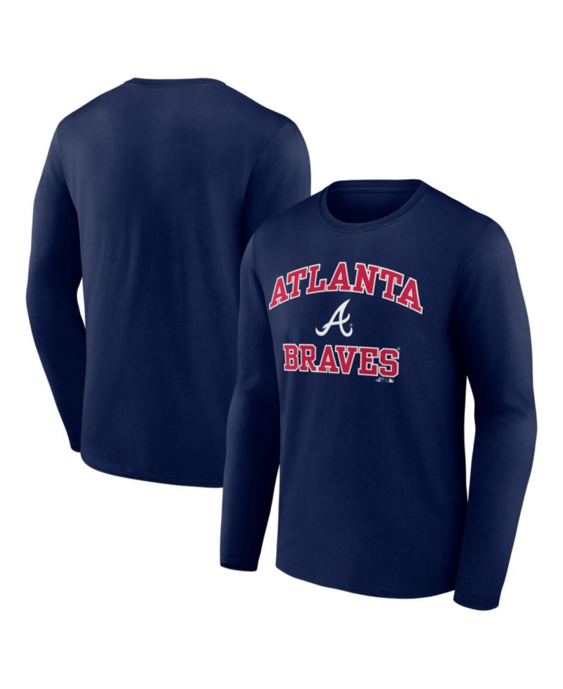 Men's Navy Atlanta Braves Heart & Soul Long Sleeve T-Shirt