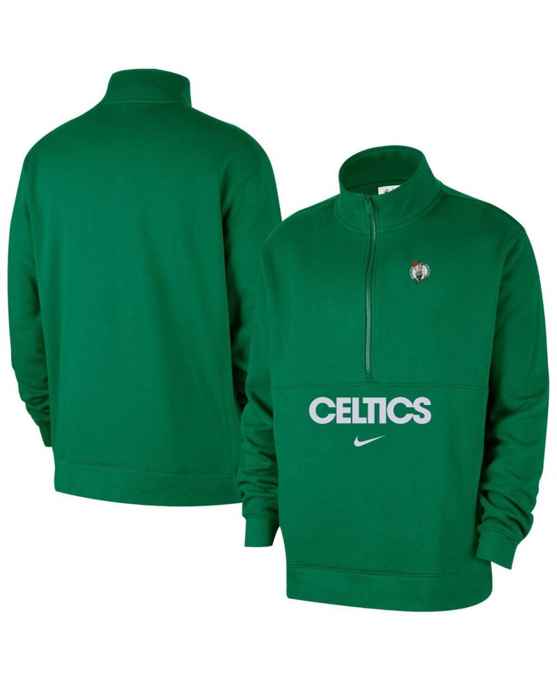 Men's Kelly Green Boston Celtics Courtside Club Half-Zip Pullover Hoodie