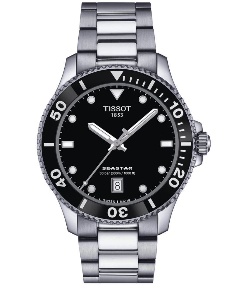 Men's Swiss Seastar 1000 Stainless Steel Bracelet Watch 40mm