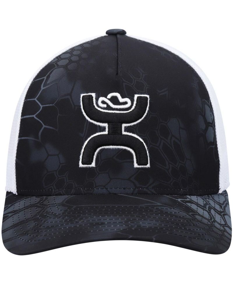 Men's Black, White Bass Trucker Snapback Hat