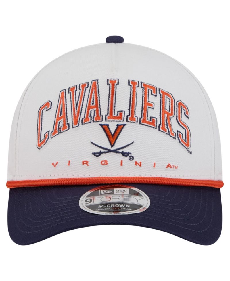Men's White/Navy Virginia Cavaliers Arch Two-Tone Rope 9FORTY A-Frame M-Crown Adjustable Hat