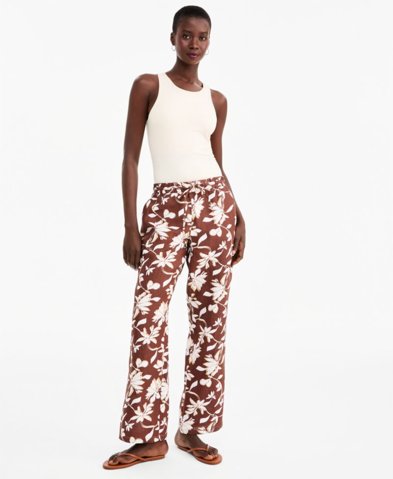 Women's 100% Linen Drawstring Pants